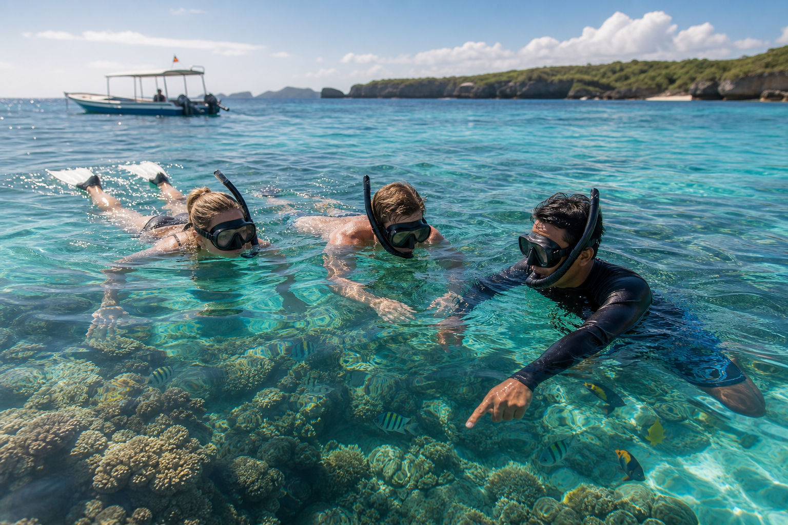 Snorkeling trip in clear Bali water with a local guide